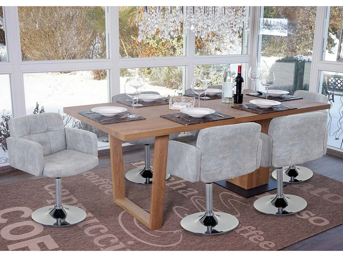 Krzesło do jadalni Houston (zestaw 6 sztuk),  vintage grey