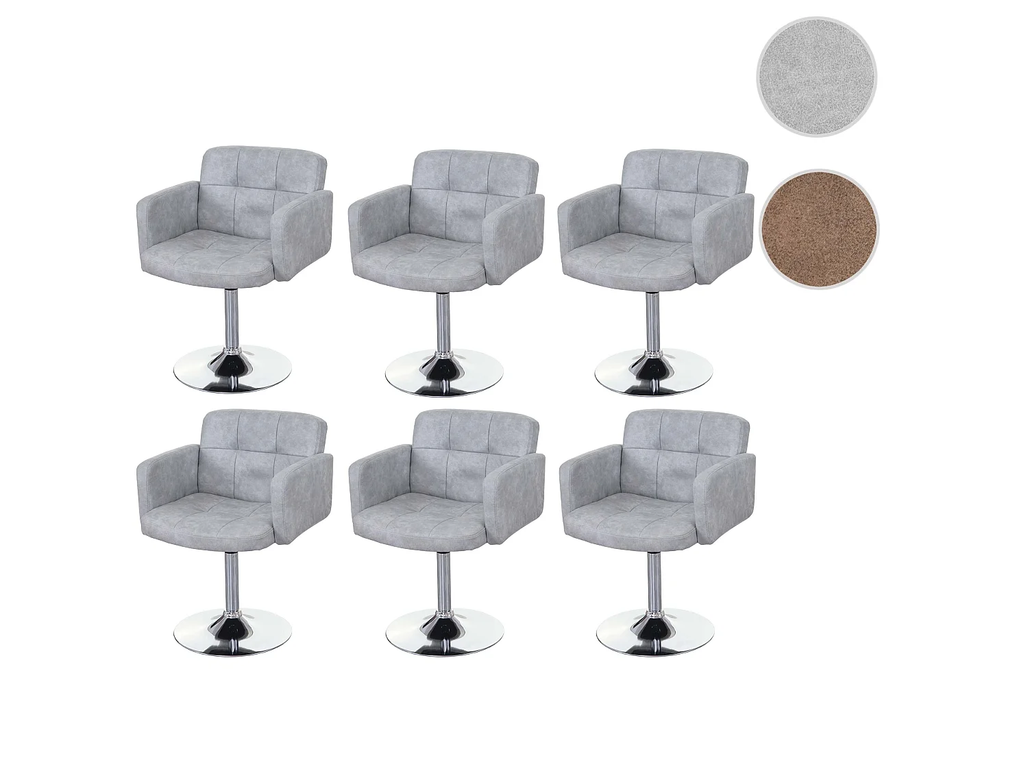 Krzesło do jadalni Houston (zestaw 6 sztuk),  vintage grey