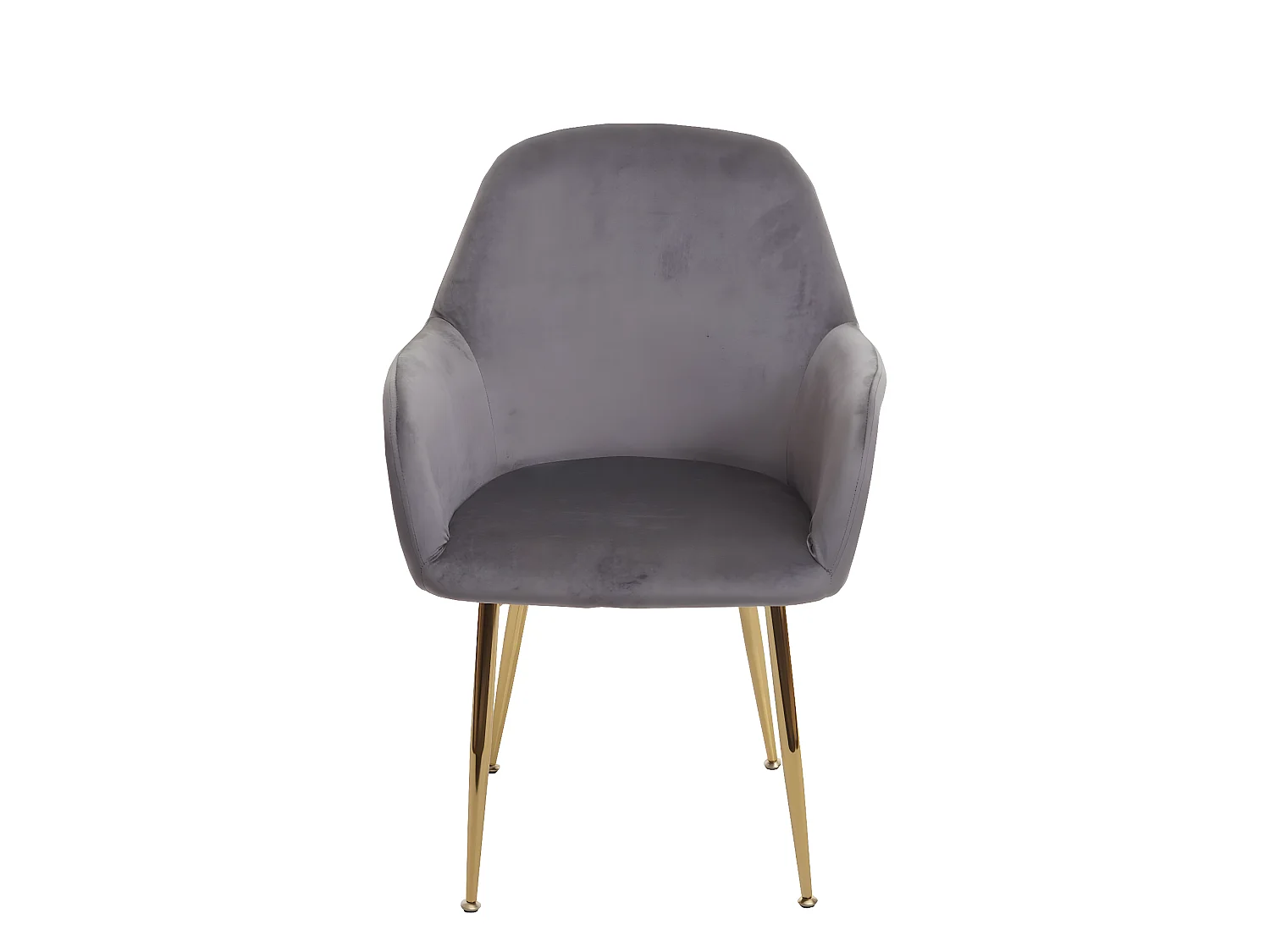 Chaise de salle à manger MCW-F18 (lot de 2),  velours gris, pieds dorés