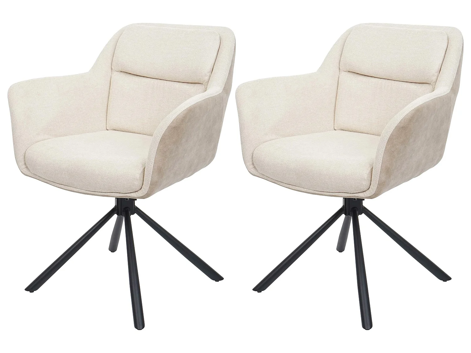 Krzesło do jadalni MCW-K33 (zestaw 2 sztuk),  sztuczna skóra, kremowy