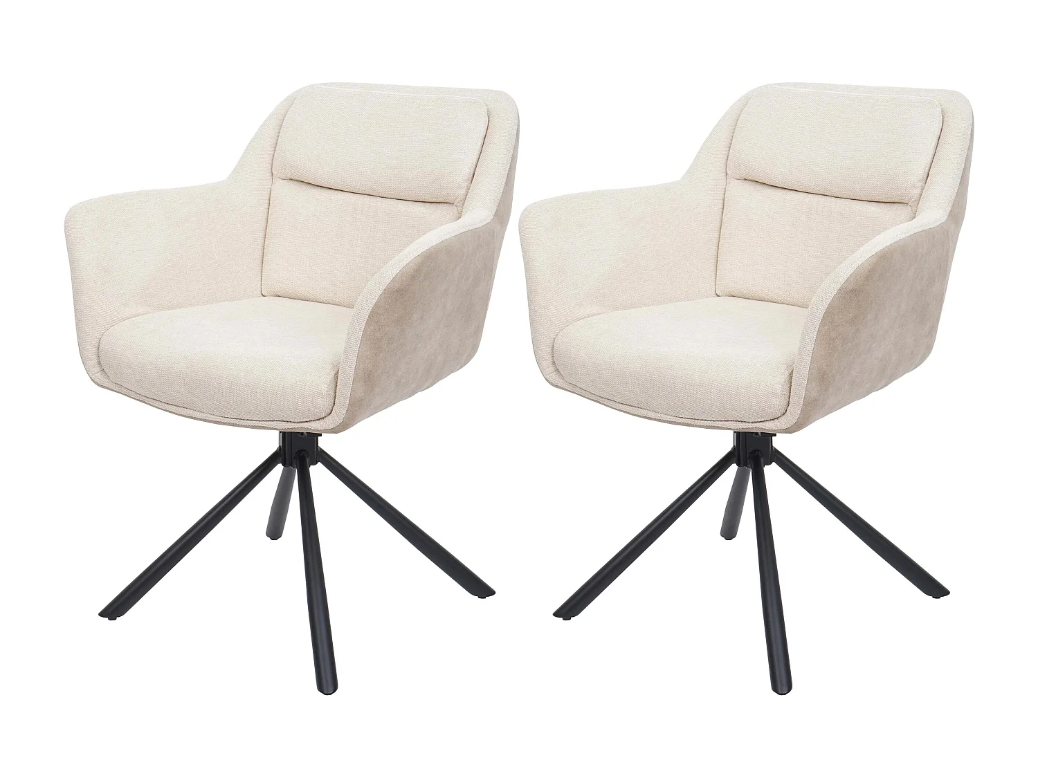 Esszimmerstuhl MCW-K33 (2er-Set), Kunstleder, creme