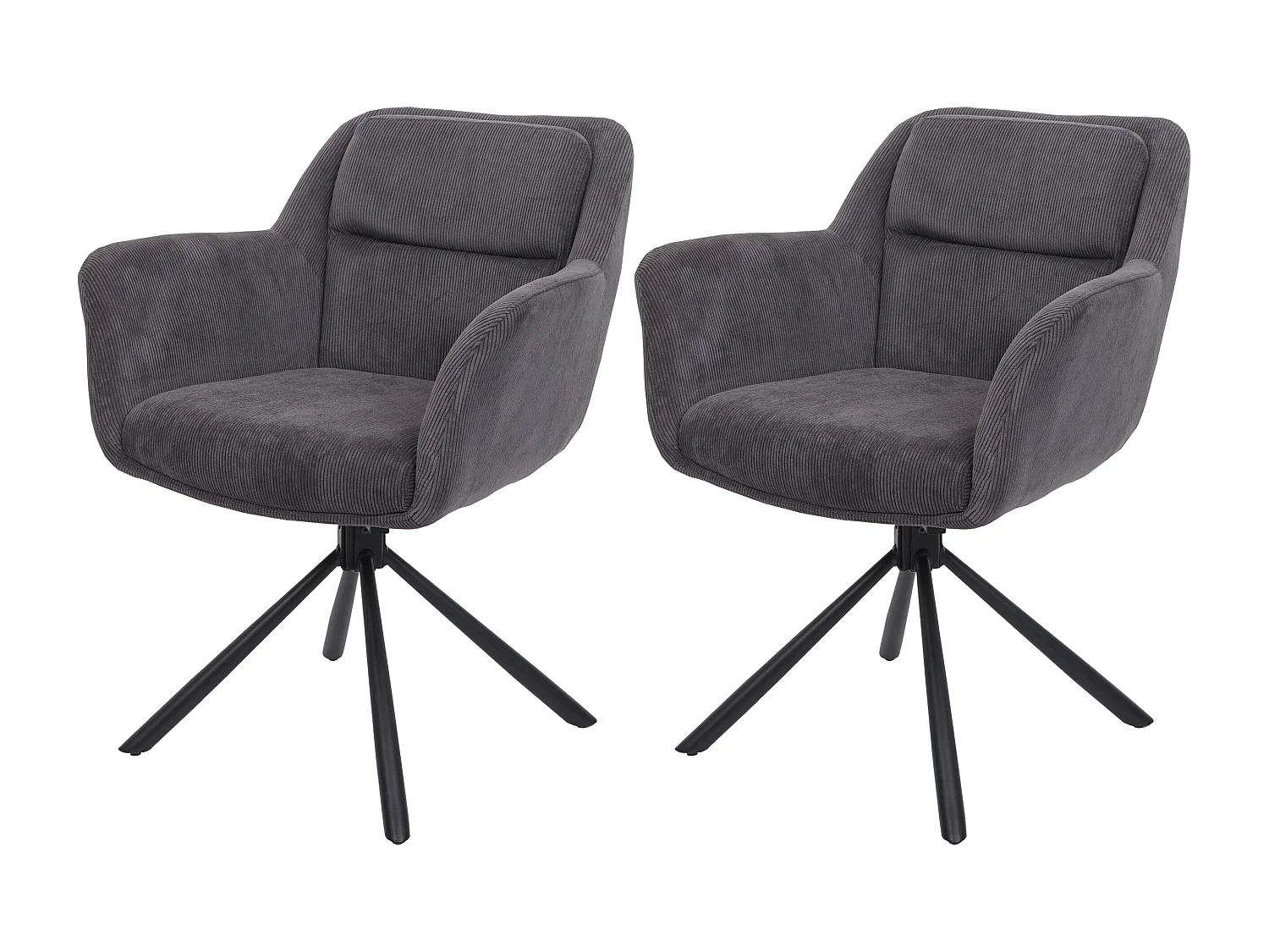 MCW-K33 eetkamerstoel (set van 2),  corduroy grijs