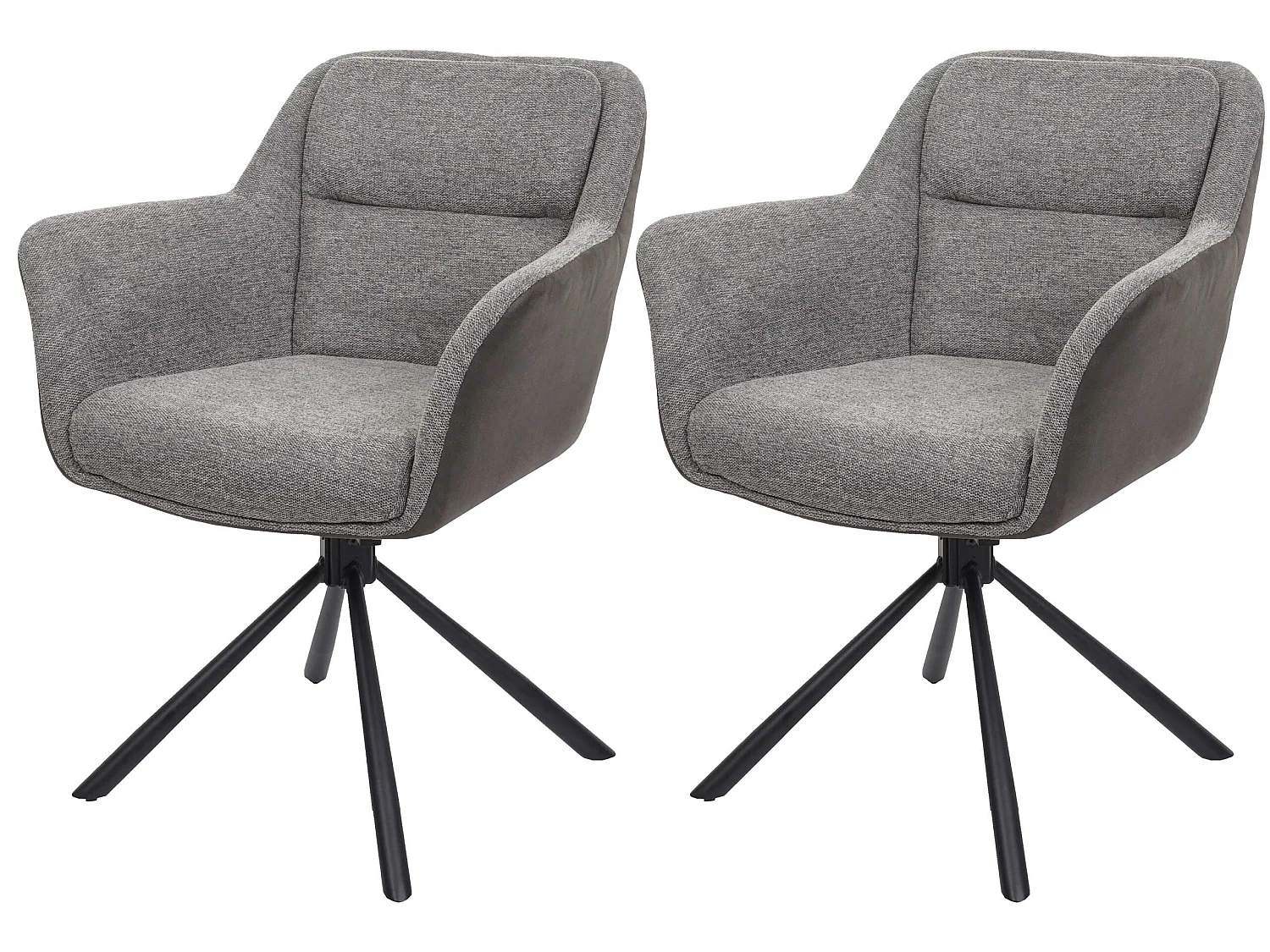 MCW-K33 eetkamerstoel (set van 2),  kunstleer, grijs-donkergrijs