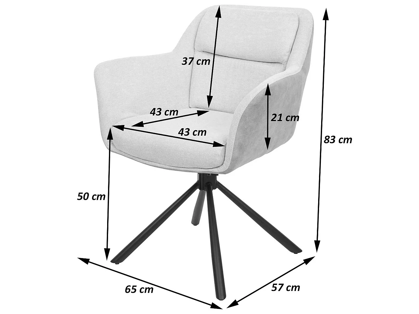 MCW-K33 eetkamerstoel (set van 2),  kunstleer, grijs-donkergrijs
