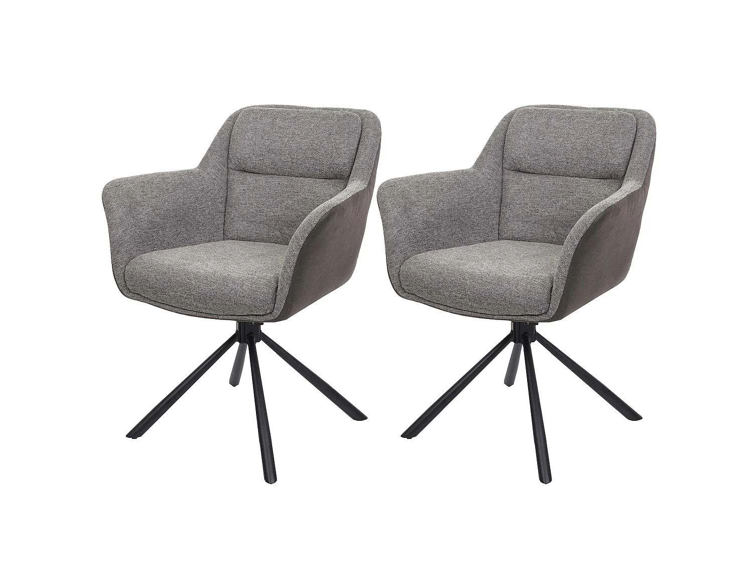 Esszimmerstuhl MCW-K33 (2er-Set), Kunstleder grau-dunkelgrau