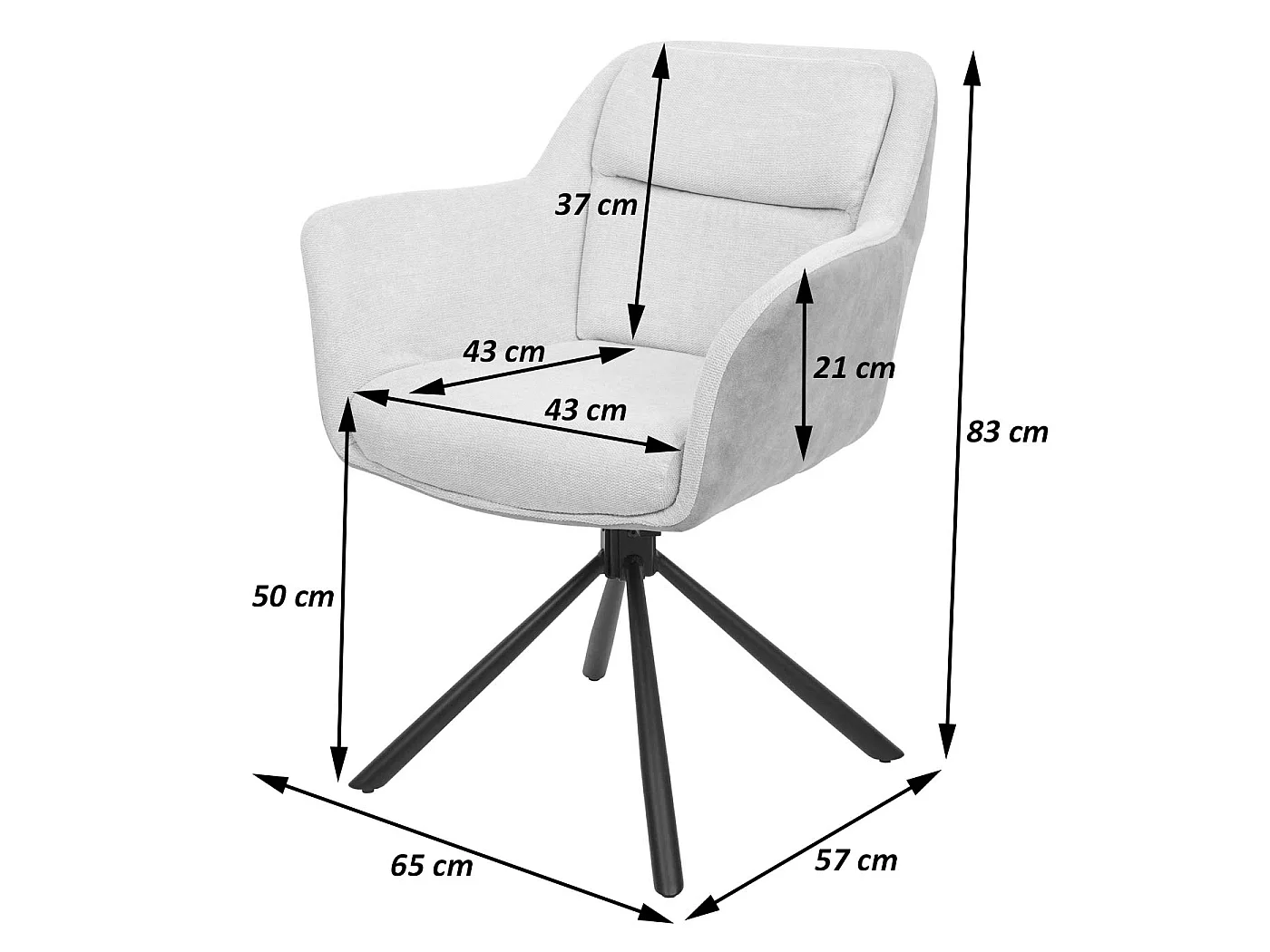 Esszimmerstuhl MCW-K33 (2er-Set), Kunstleder grau-dunkelgrau