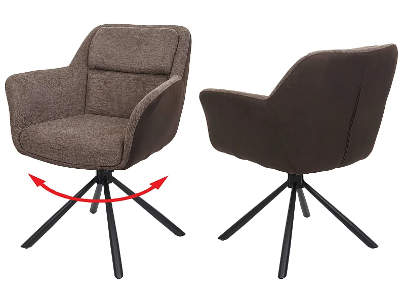 MCW-K33 eetkamerstoel (set van 2),  kunstleer, bruin-donkerbruin