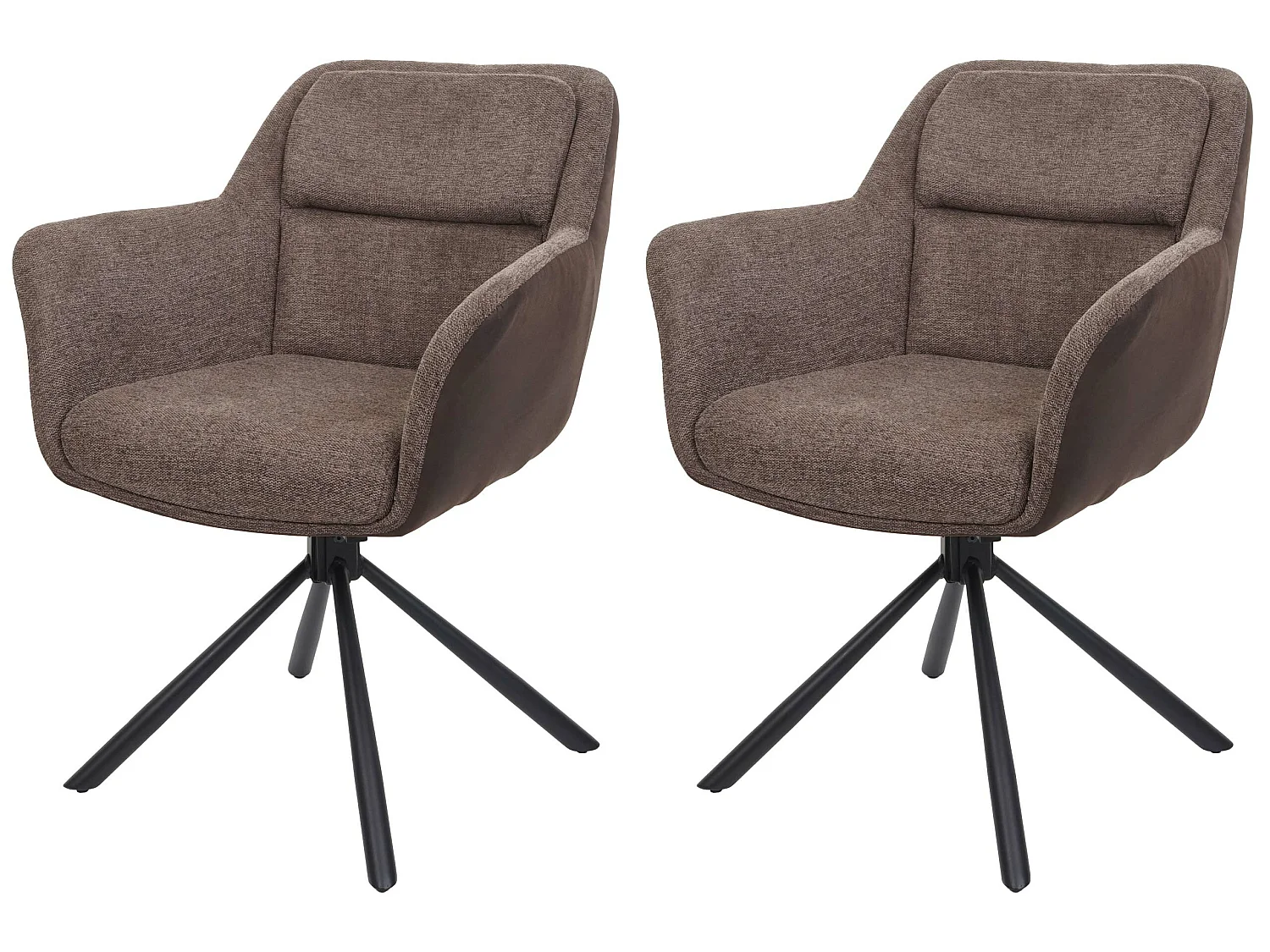 Krzesło do jadalni MCW-K33 (zestaw 2 sztuk),  imitacja skóry, brązowo-ciemnobrązowy