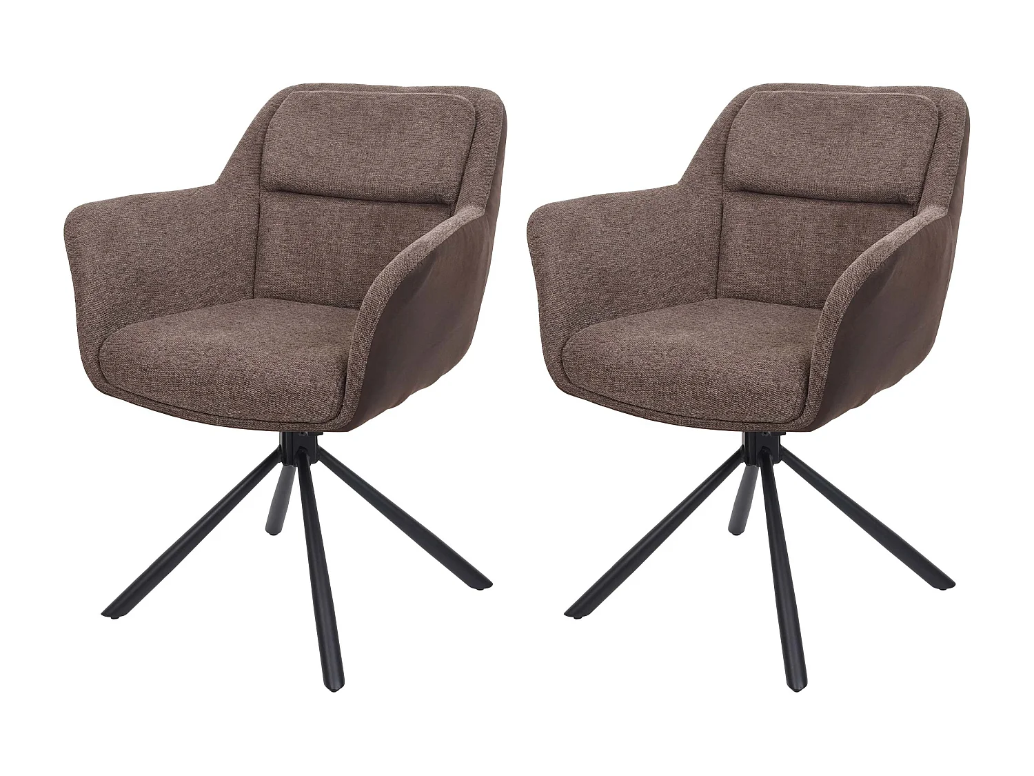 Esszimmerstuhl MCW-K33 (2er-Set), Kunstleder, braun-dunkelbraun