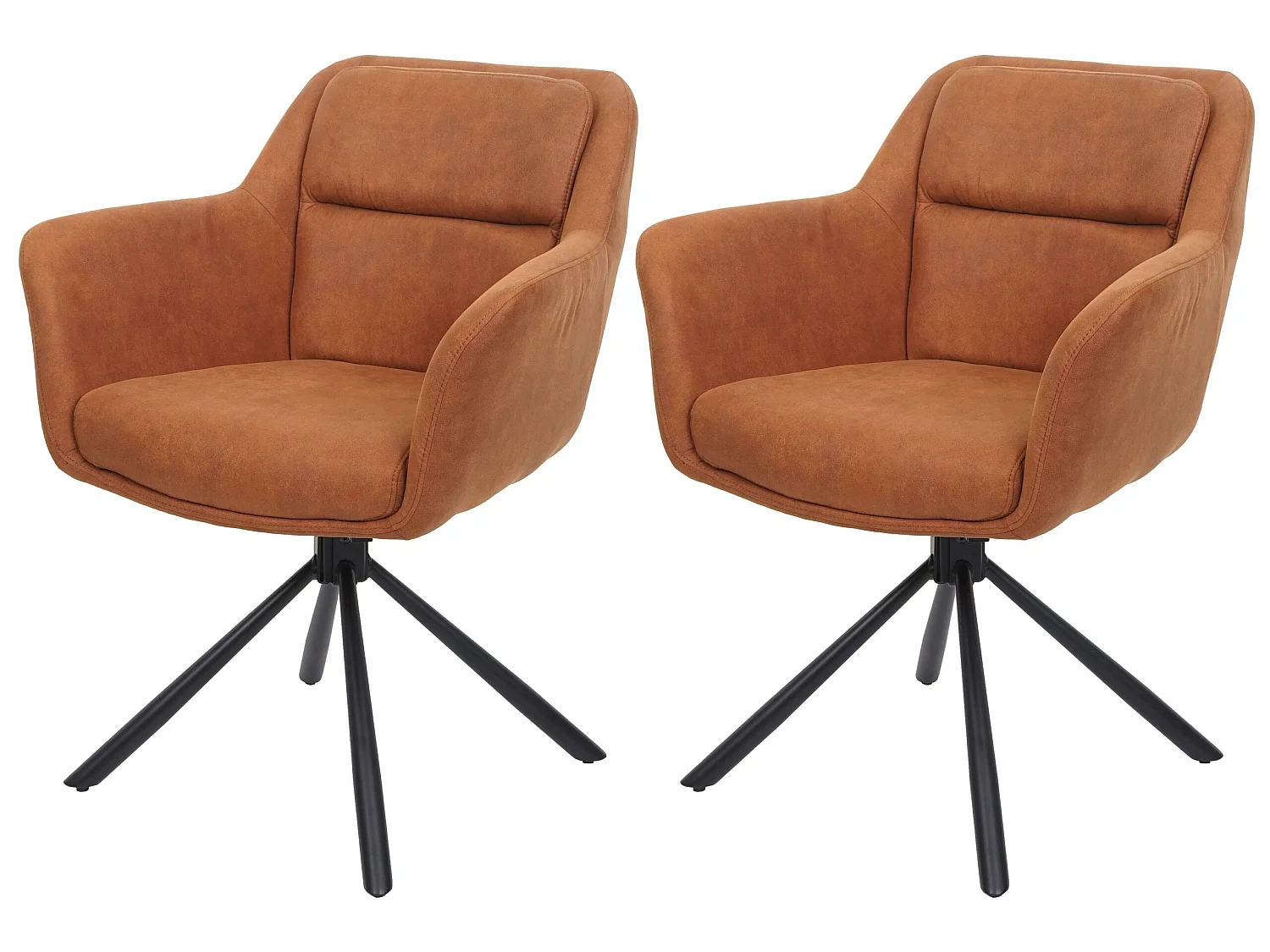 Krzesło do jadalni MCW-K33 (zestaw 2 sztuk),  zamszowy wygląd brązowy