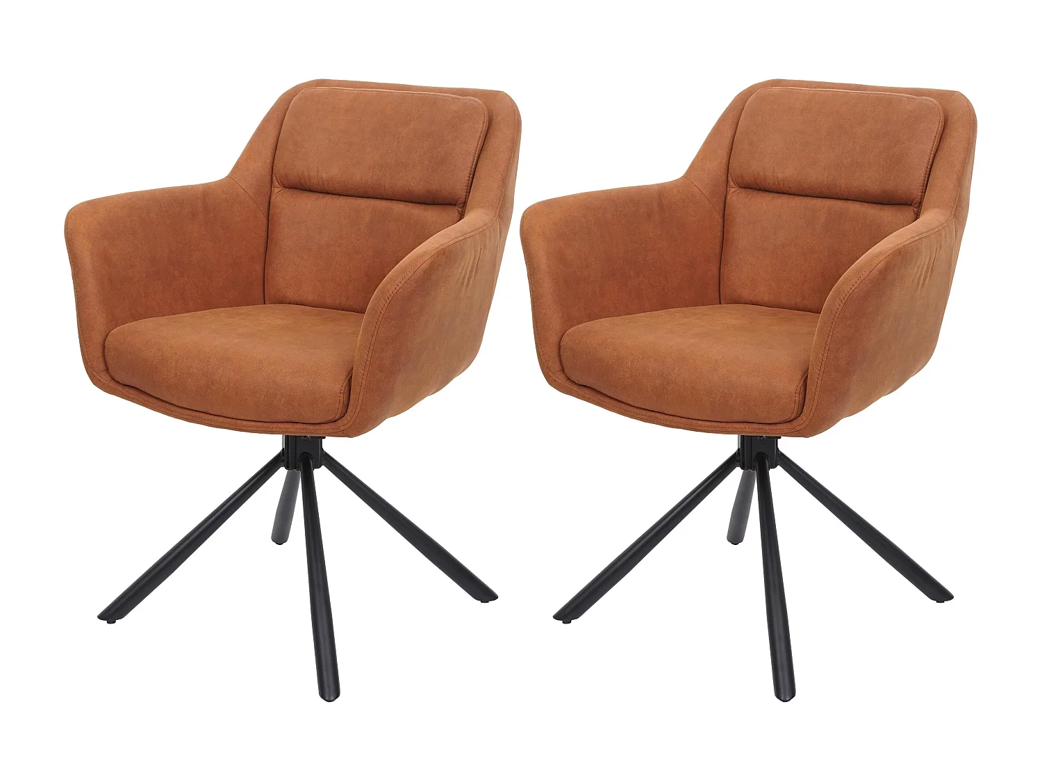 Esszimmerstuhl MCW-K33 (2er-Set), Wildleder-Optik braun