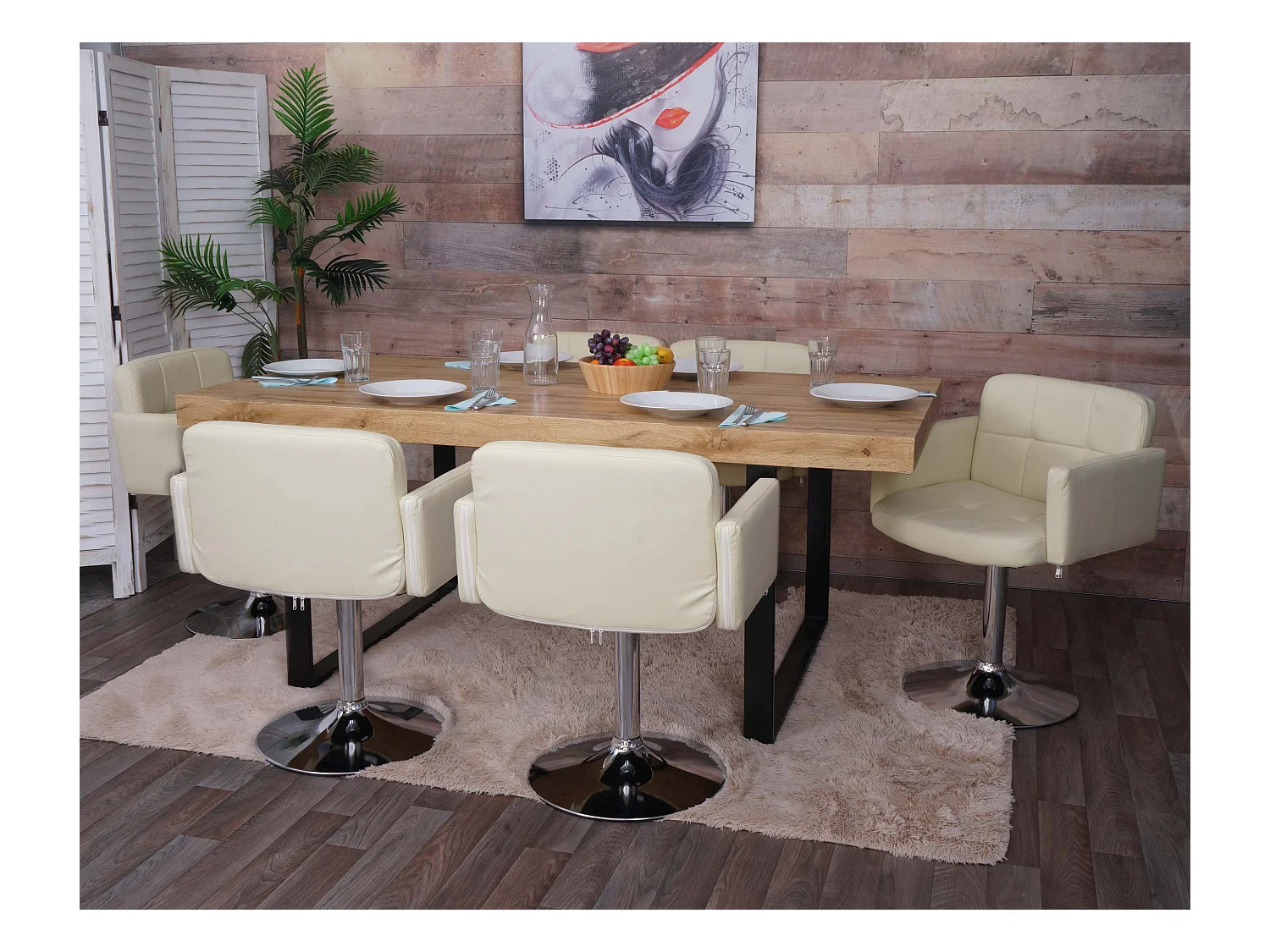 Chaise de salle à manger Houston (lot de 6),  crème