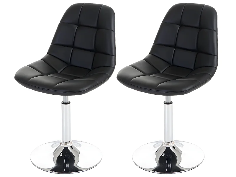 Chaise de salle à manger MCW-A60 (lot de 2),  similicuir noir