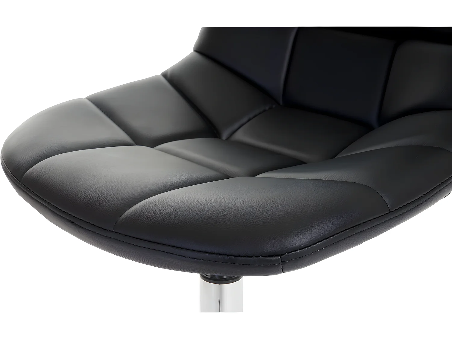 Silla de comedor MCW-A60 (set de 2),  piel sintética negra