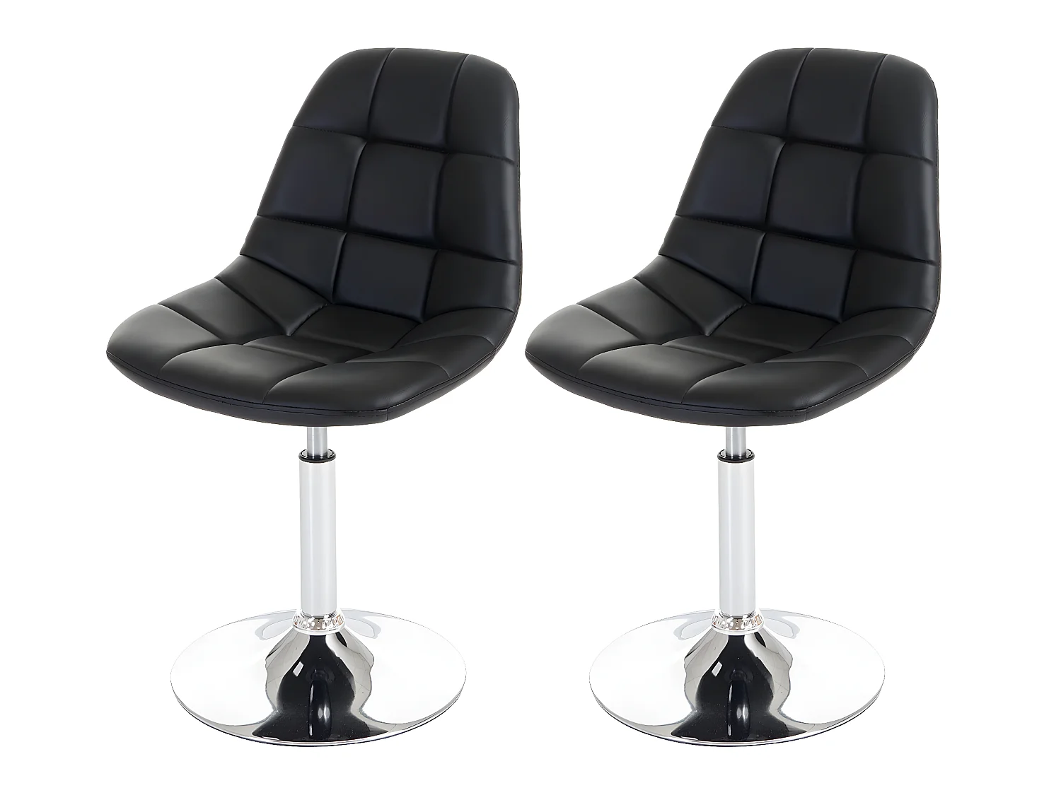 Chaise de salle à manger MCW-A60 (lot de 2),  similicuir noir