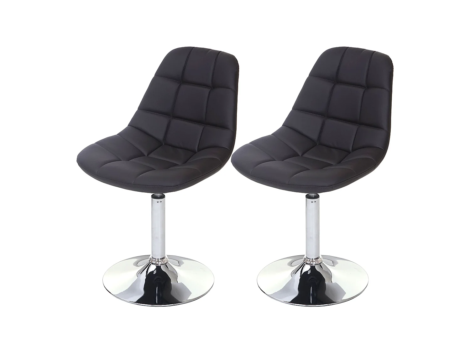 Chaise de salle à manger MCW-A60 (lot de 2),  similicuir marron