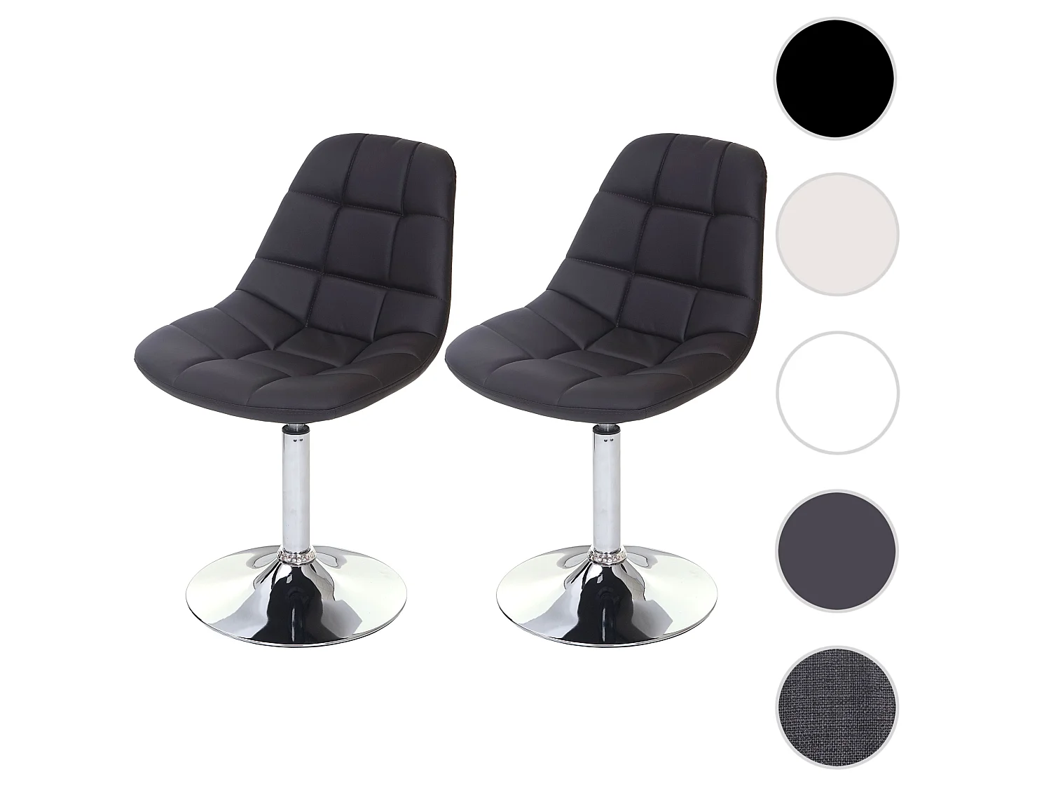 Eetkamerstoel MCW-A60 (set van 2),  kunstleer bruin