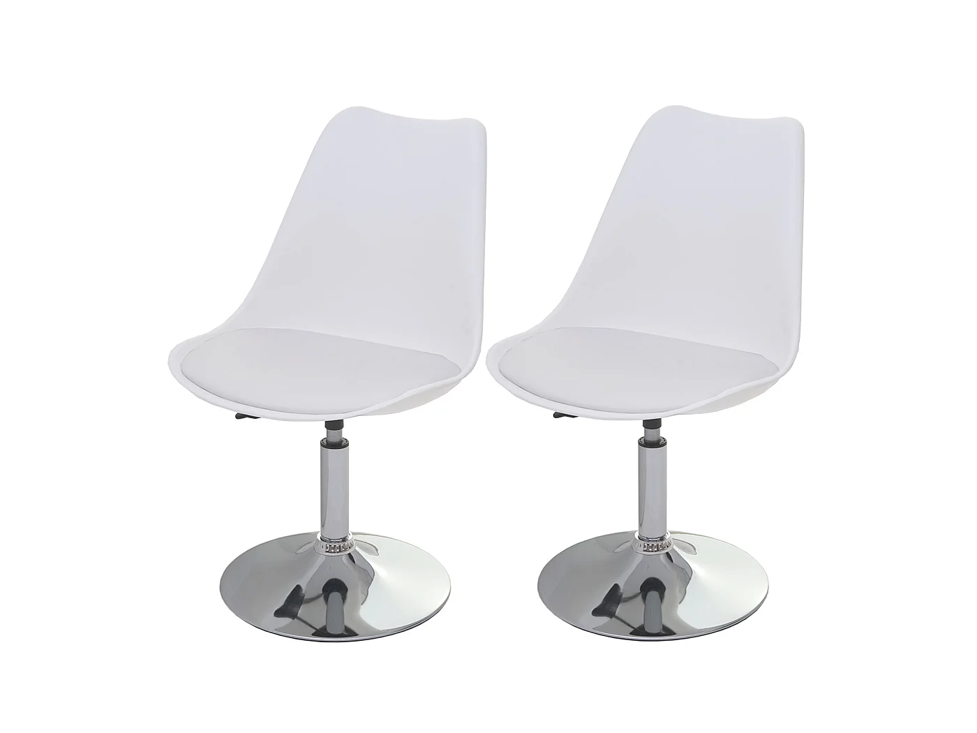 Eetkamerstoel Vaasa T501 (set van 2),  wit, voet chroom