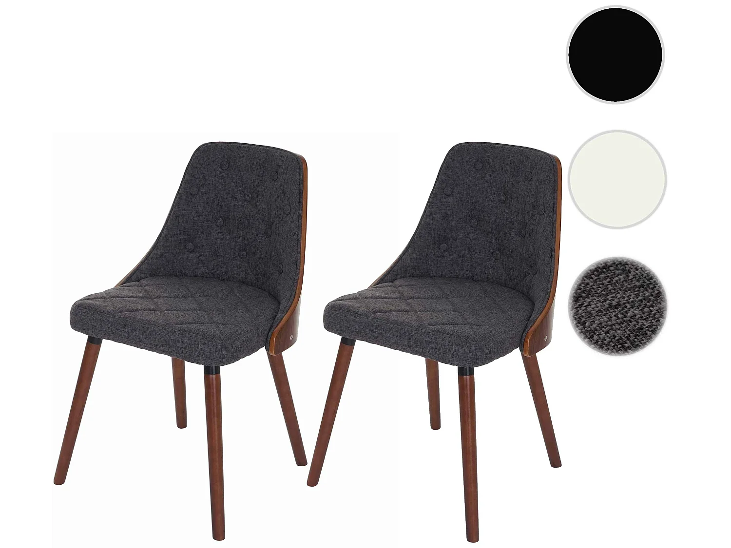 Krzesło do jadalni MCW-A75 (zestaw 2 sztuk),  tkanina szara