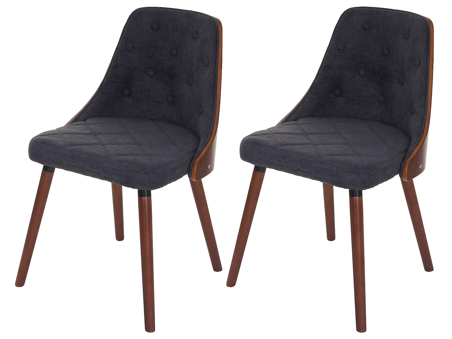 Chaise de salle à manger MCW-A75 (lot de 2),  tissu, gris