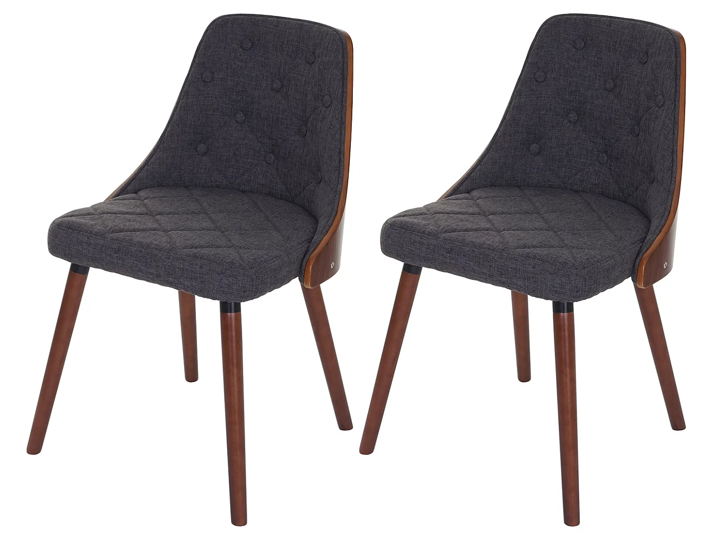 Eetkamerstoel MCW-A75 (set van 2),  textiel grijs