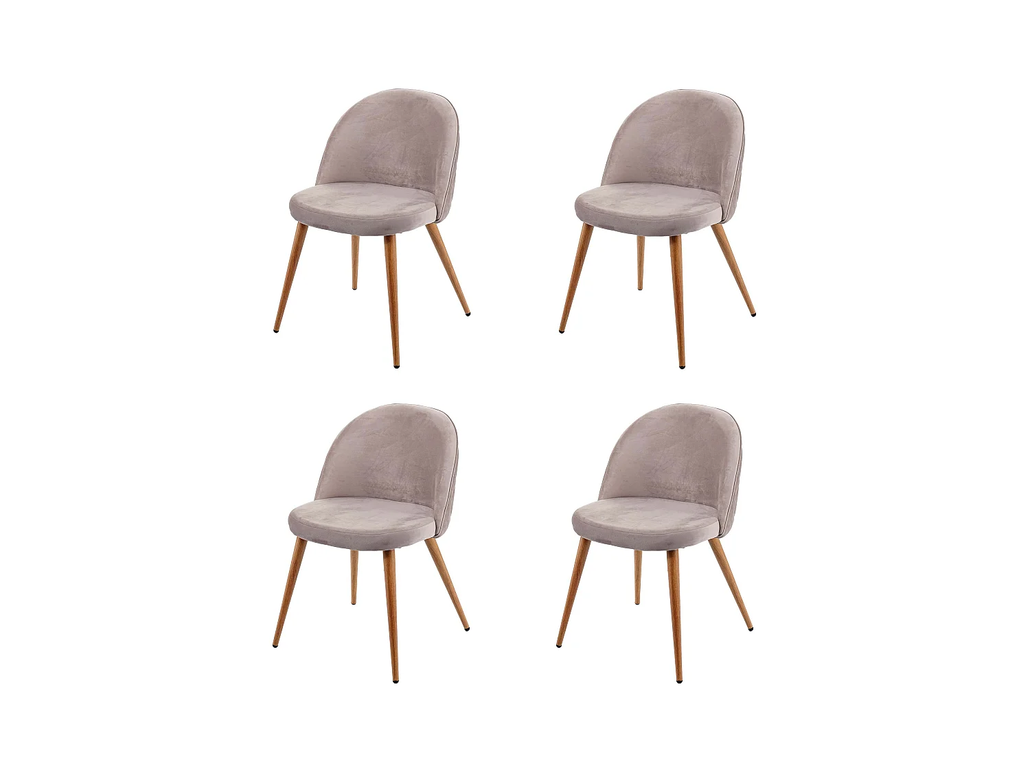 Chaise de salle à manger MCW-D53 (lot de 4),  gris brun