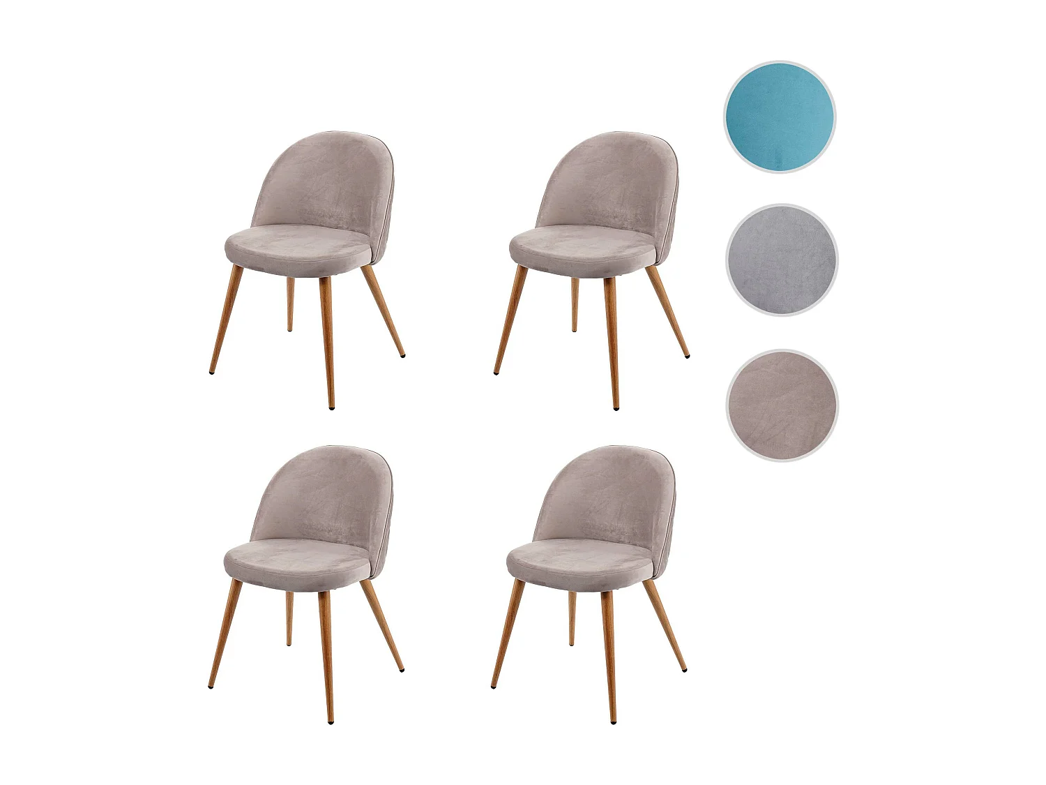 Chaise de salle à manger MCW-D53 (lot de 4),  gris brun