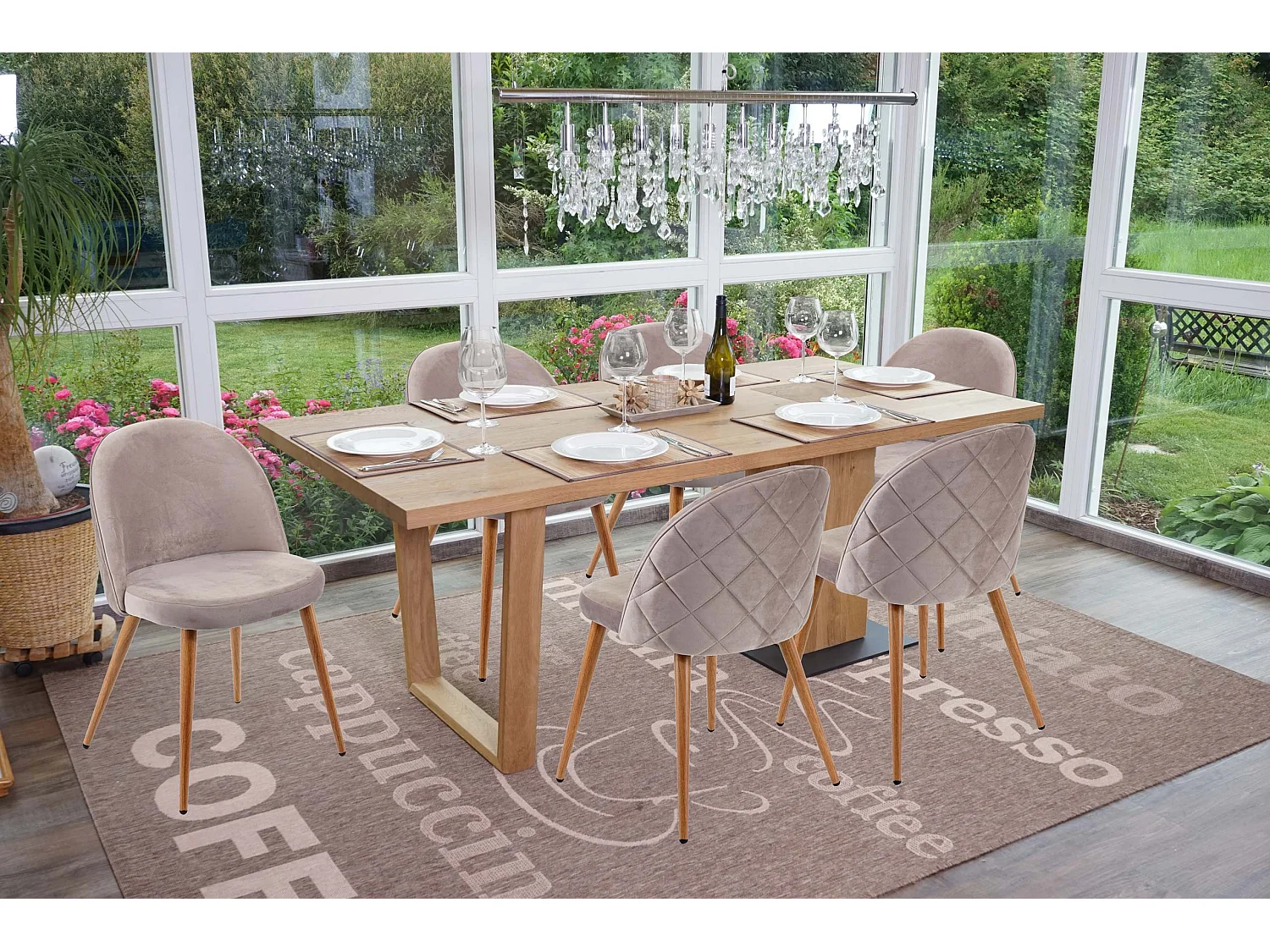 Chaise de salle à manger MCW-D53 (lot de 4),  gris brun