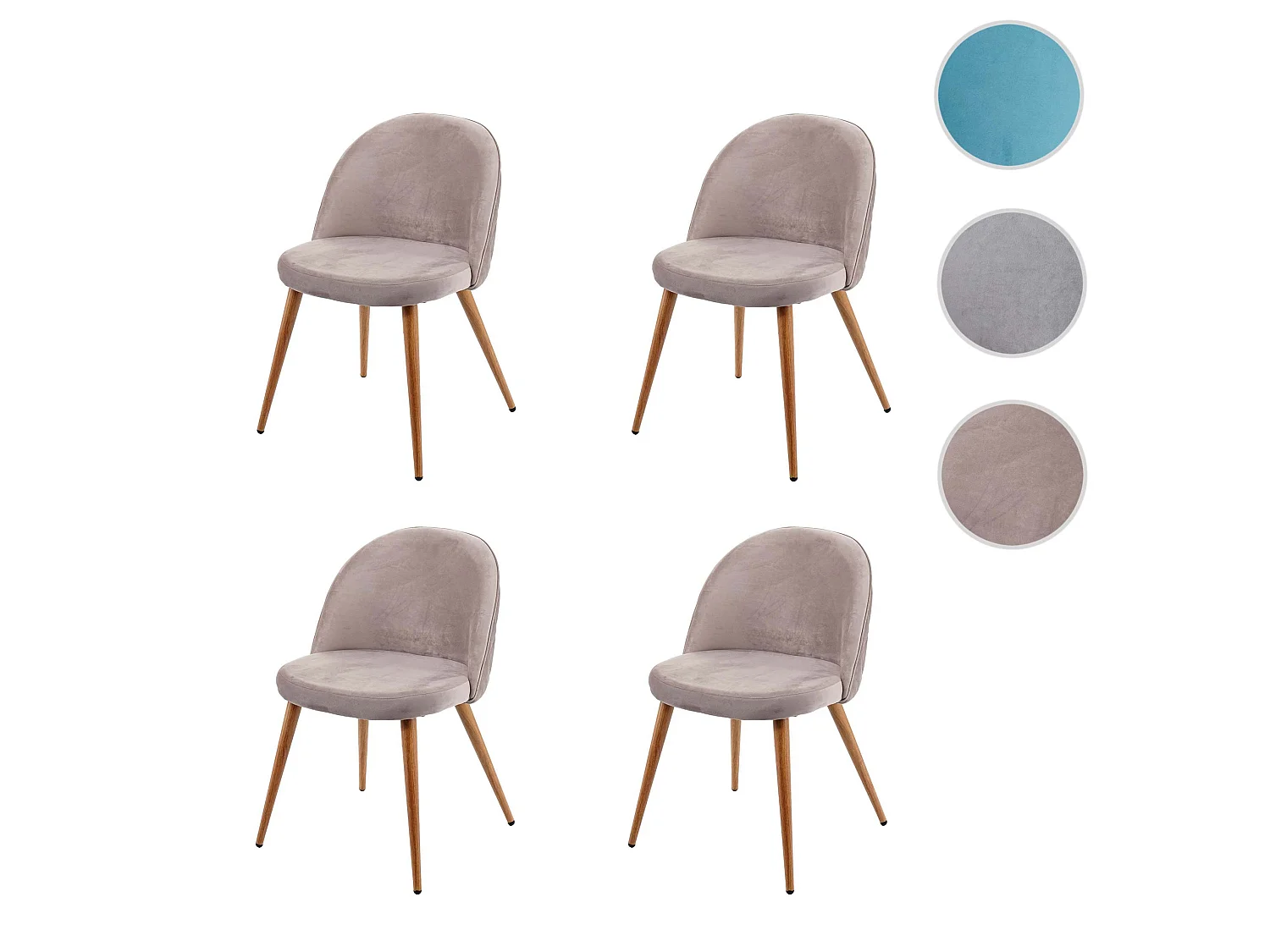 Chaise de salle à manger MCW-D53 (lot de 4),  gris brun