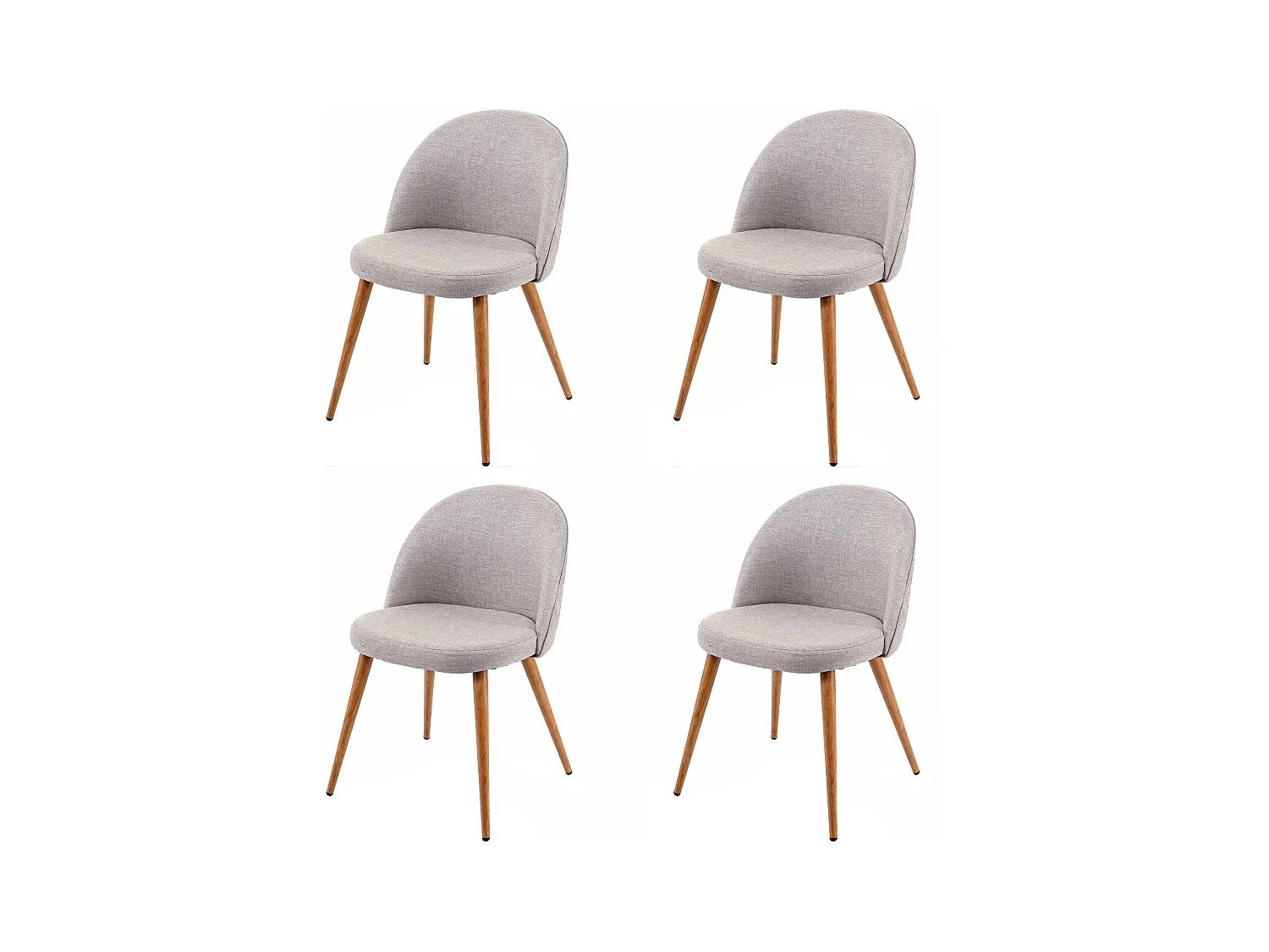 Chaise de salle à manger MCW-D53 (lot de 4),  gris clair