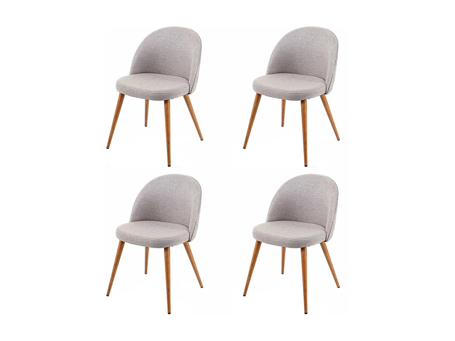 Chaise de salle à manger MCW-D53 (lot de 4),  gris clair