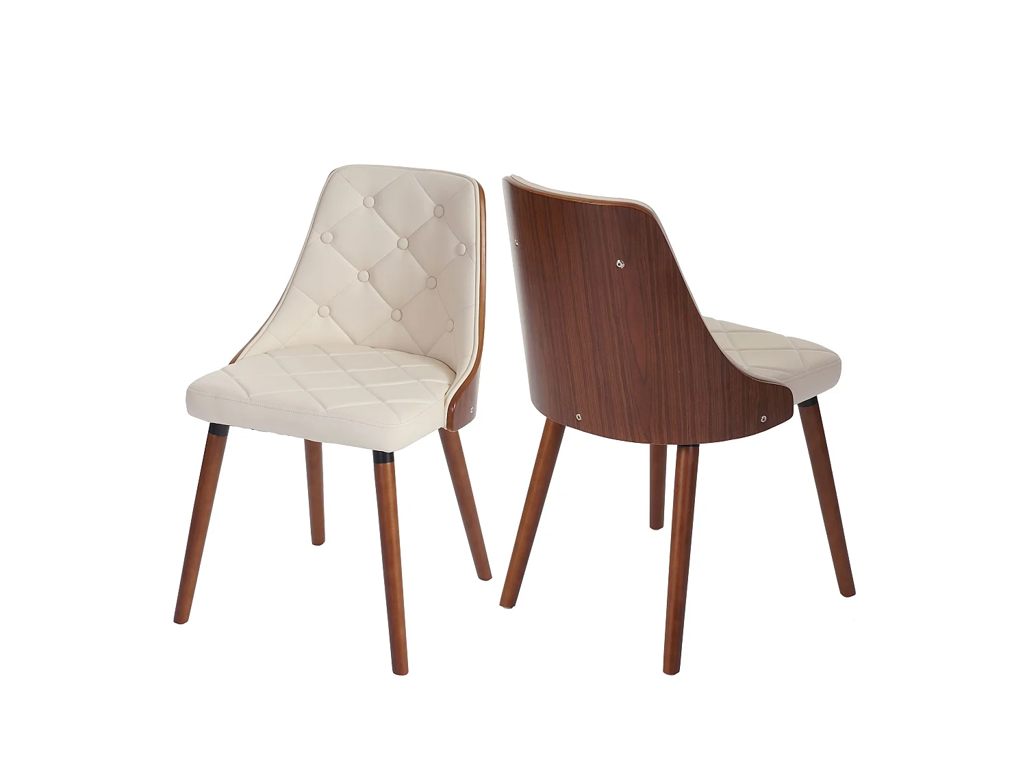Chaise de salle à manger MCW-A75 (lot de 2),  similicuir, crème