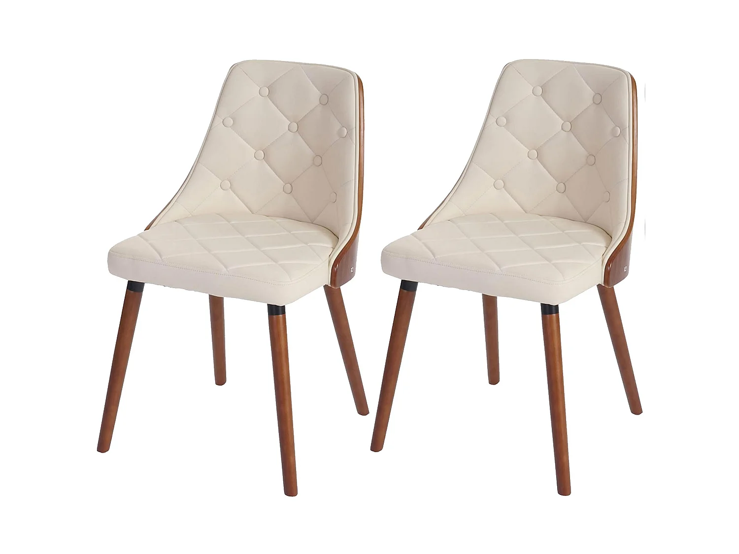 Chaise de salle à manger MCW-A75 (lot de 2),  similicuir, crème