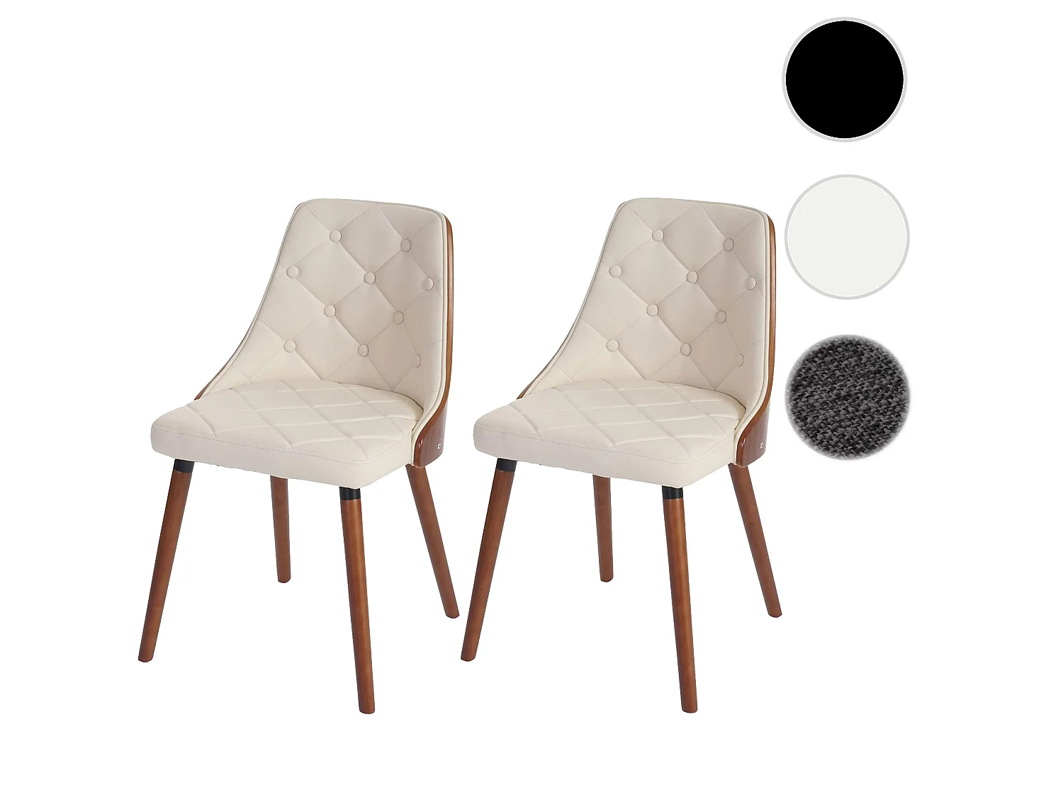 Chaise de salle à manger MCW-A75 (lot de 2),  similicuir, crème