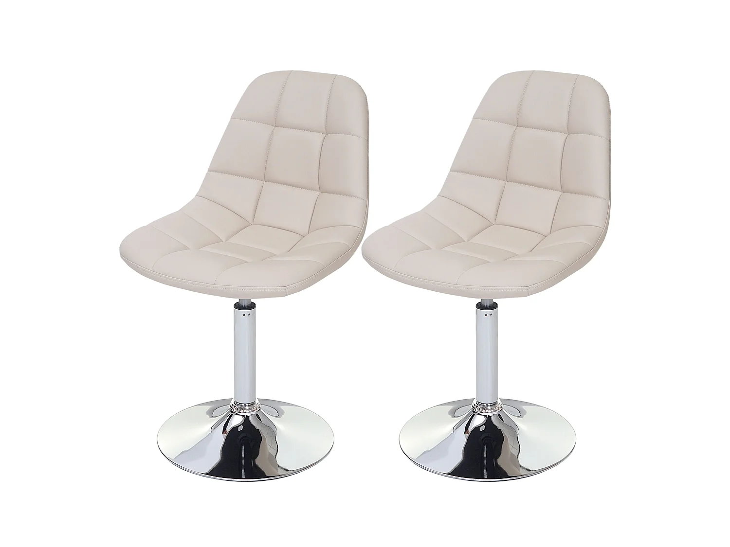 Chaise de salle à manger MCW-A60 (lot de 2),  similicuir crème