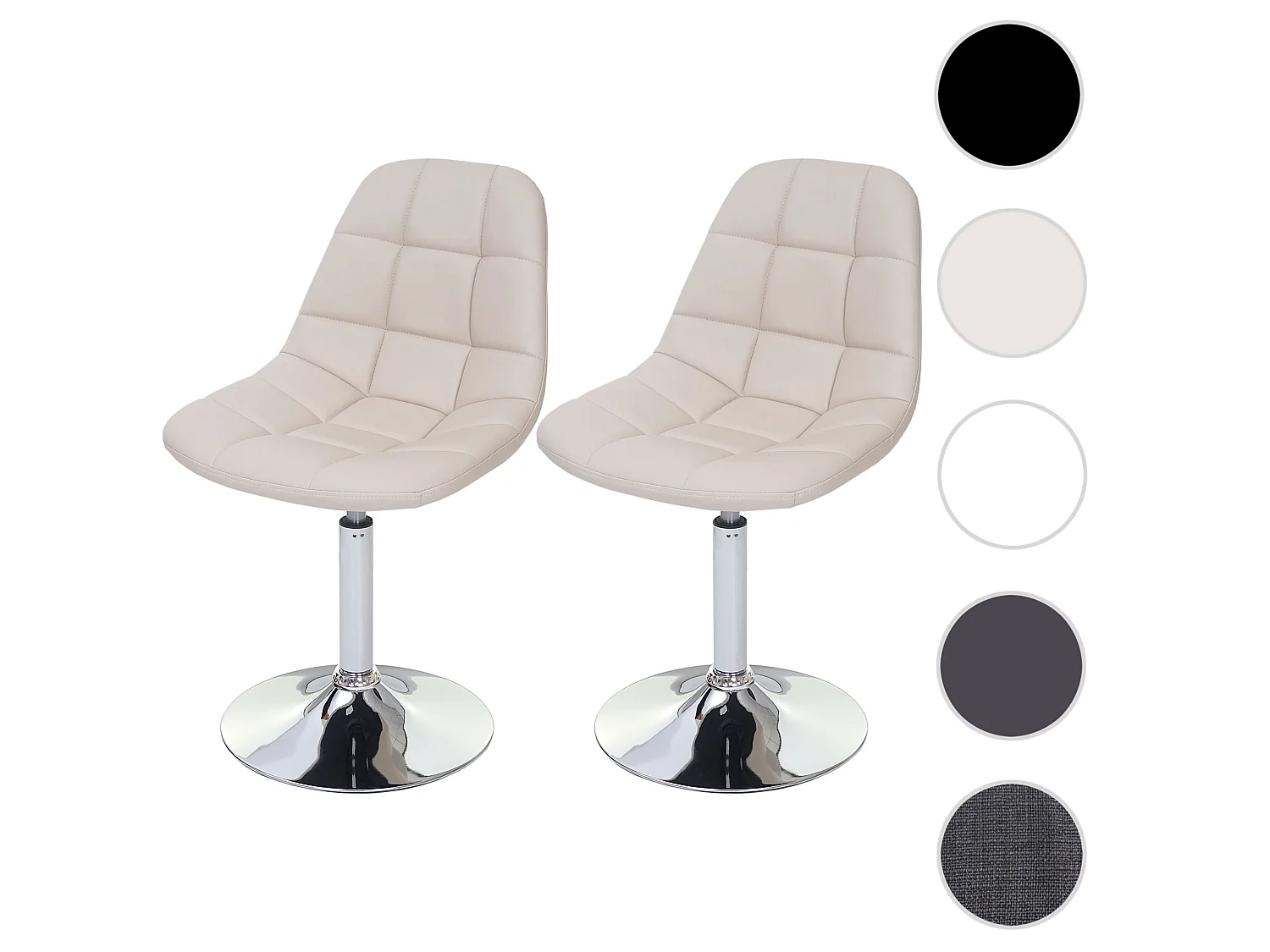 Chaise de salle à manger MCW-A60 (lot de 2),  similicuir crème