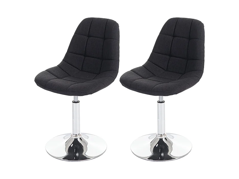 Cadeira de jantar MCW-A60 (conjunto de 2),  têxtil cinzento escuro