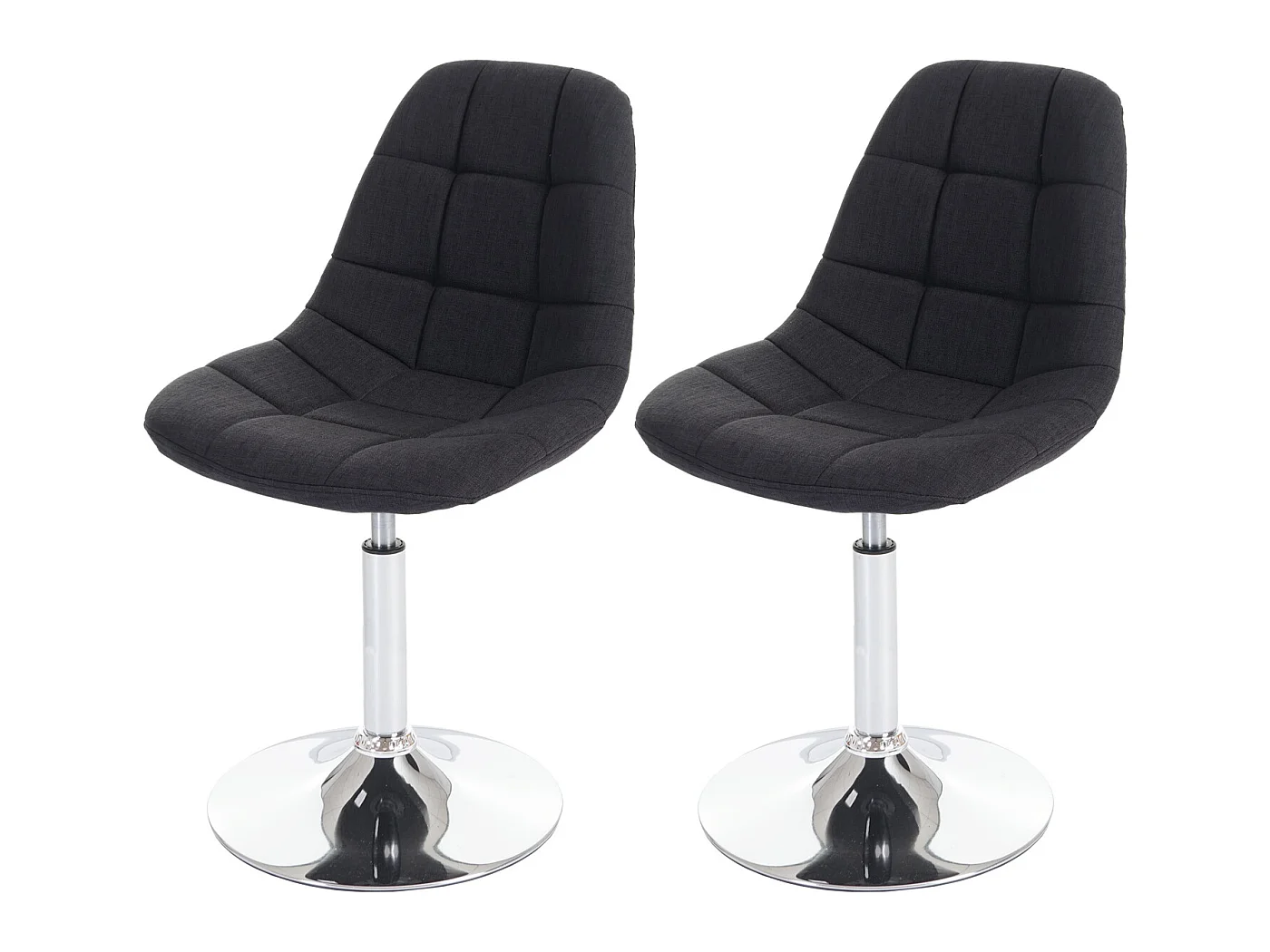 Eetkamerstoel MCW-A60 (set van 2),  donkergrijs textiel
