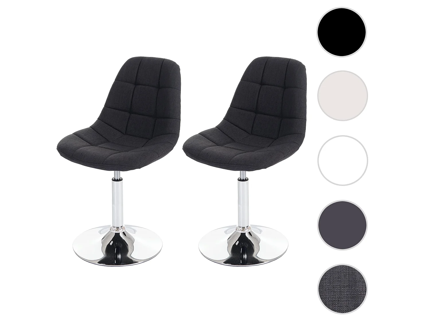 Chaise de salle à manger MCW-A60 (lot de 2),  tissu gris foncé