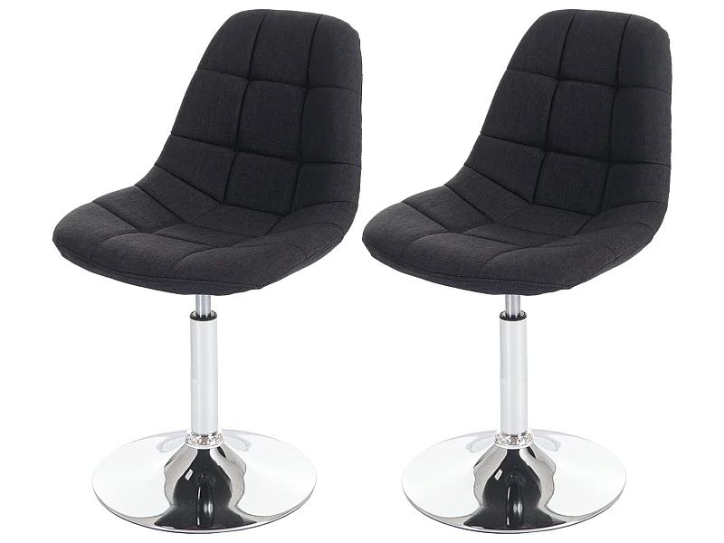 Eetkamerstoel MCW-A60 (set van 2),  donkergrijs textiel