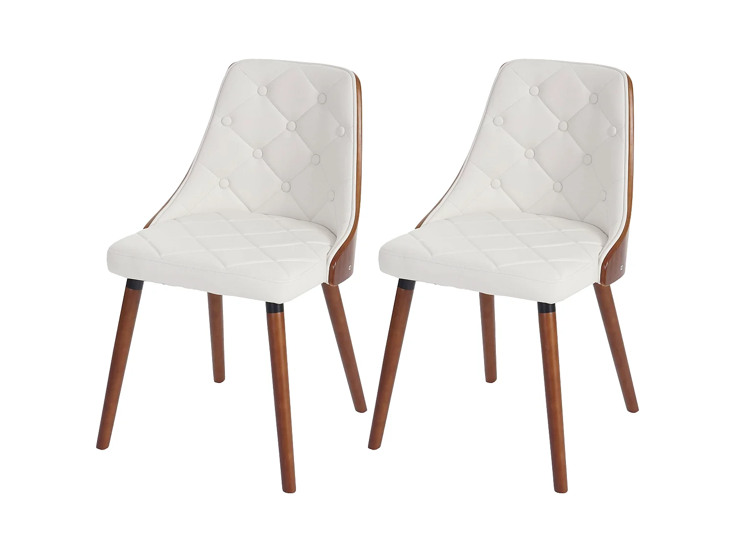 Eetkamerstoel MCW-A75 (set van 2),  kunstleer wit