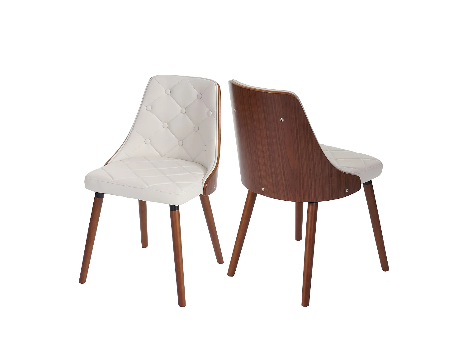 Chaise de salle à manger MCW-A75 (lot de 2),  Similicuir blanc