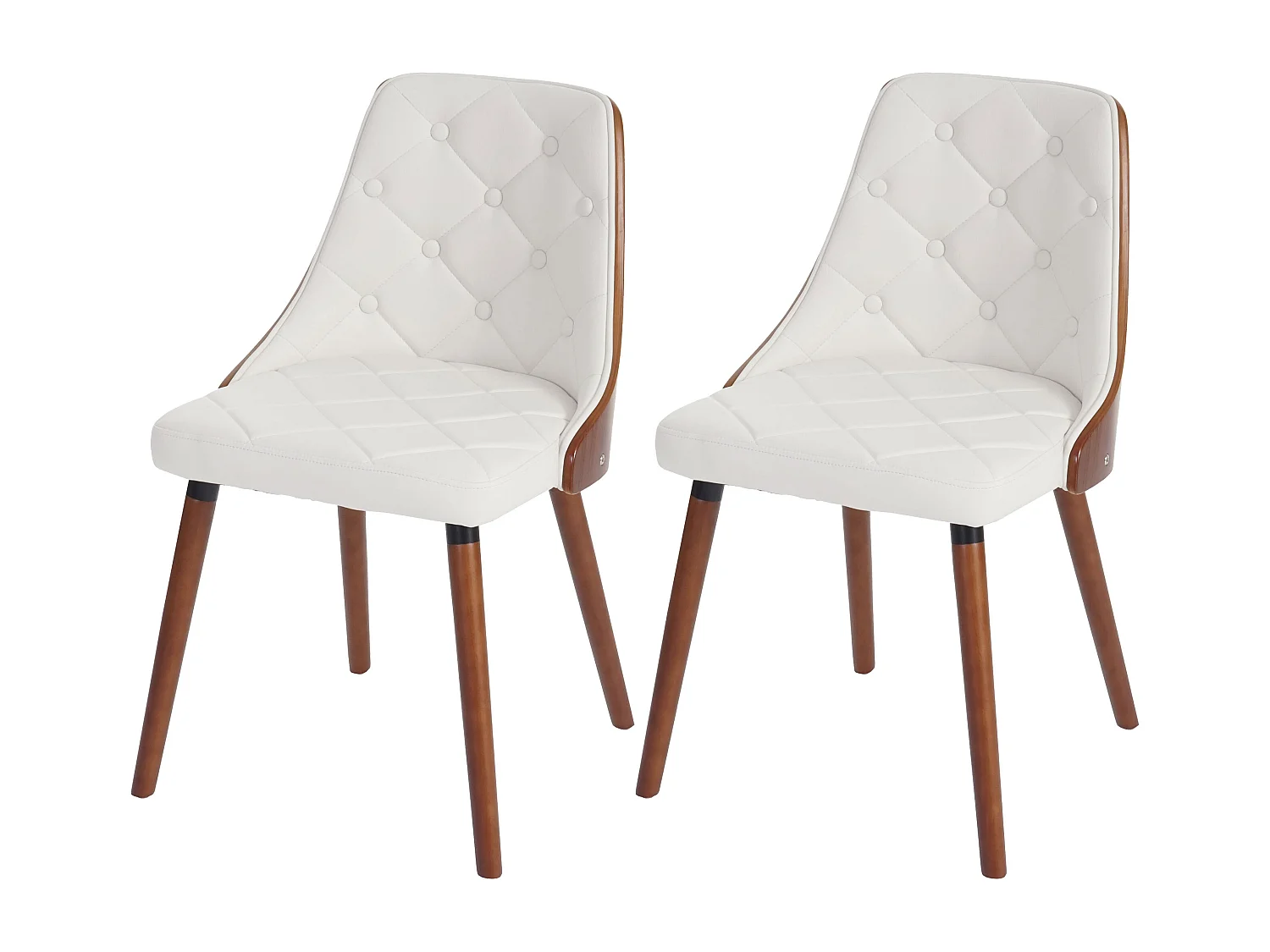 Chaise de salle à manger MCW-A75 (lot de 2),  Similicuir blanc