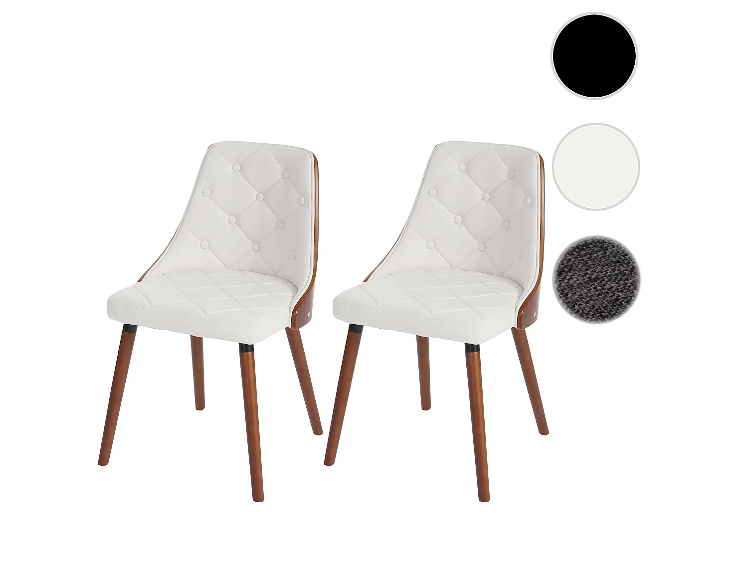 Chaise de salle à manger MCW-A75 (lot de 2),  Similicuir blanc