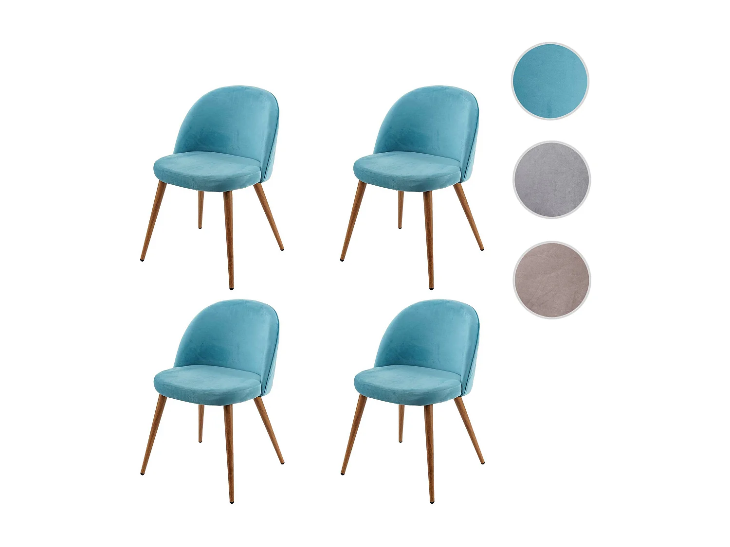 Silla de comedor MCW-D53 (juego de 4),  turquesa