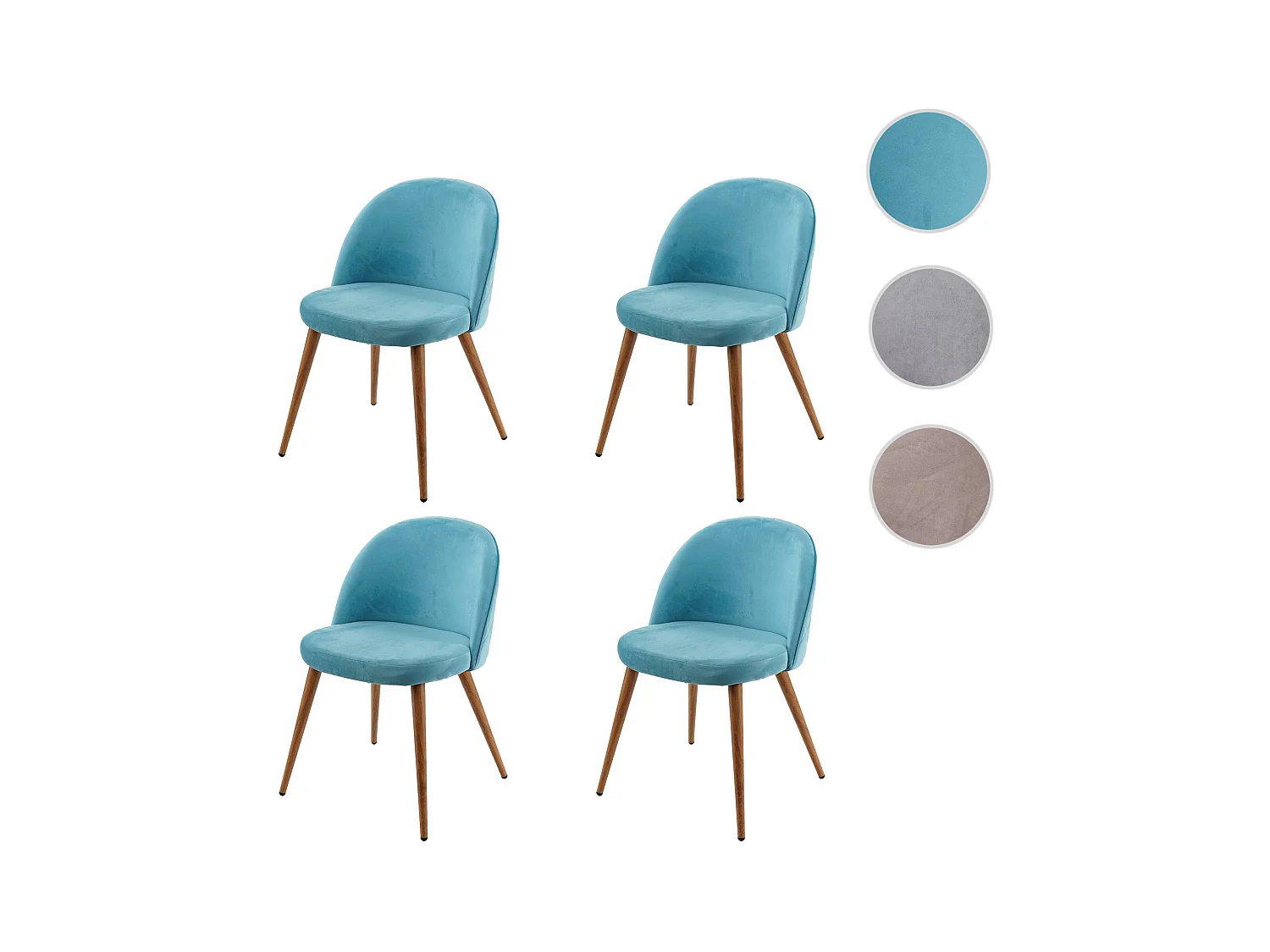 Eetkamerstoel MCW-D53 (set van 4),  turquoise