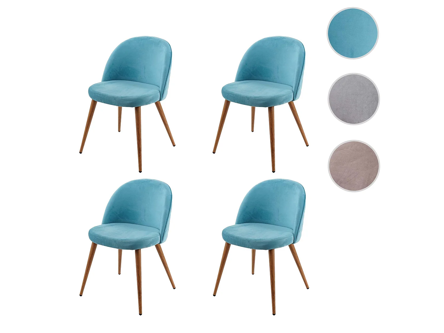 Krzesło do jadalni MCW-D53 (zestaw 4 sztuk),  turkusowy