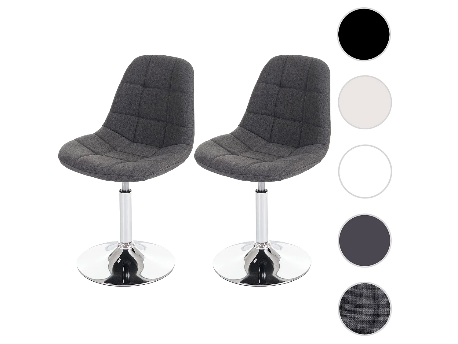 Cadeira de jantar MCW-A60 (conjunto de 2),  têxtil cinzento claro