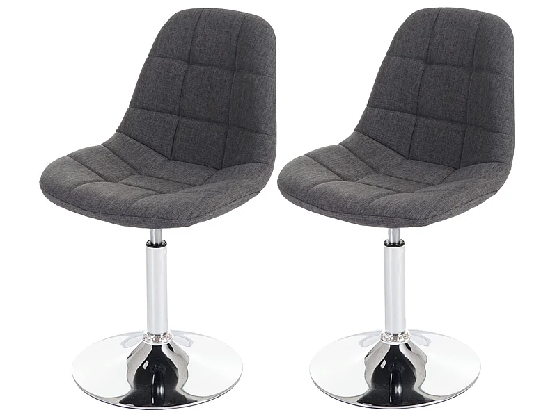 Chaise de salle à manger MCW-A60 (lot de 2),  tissu gris clair