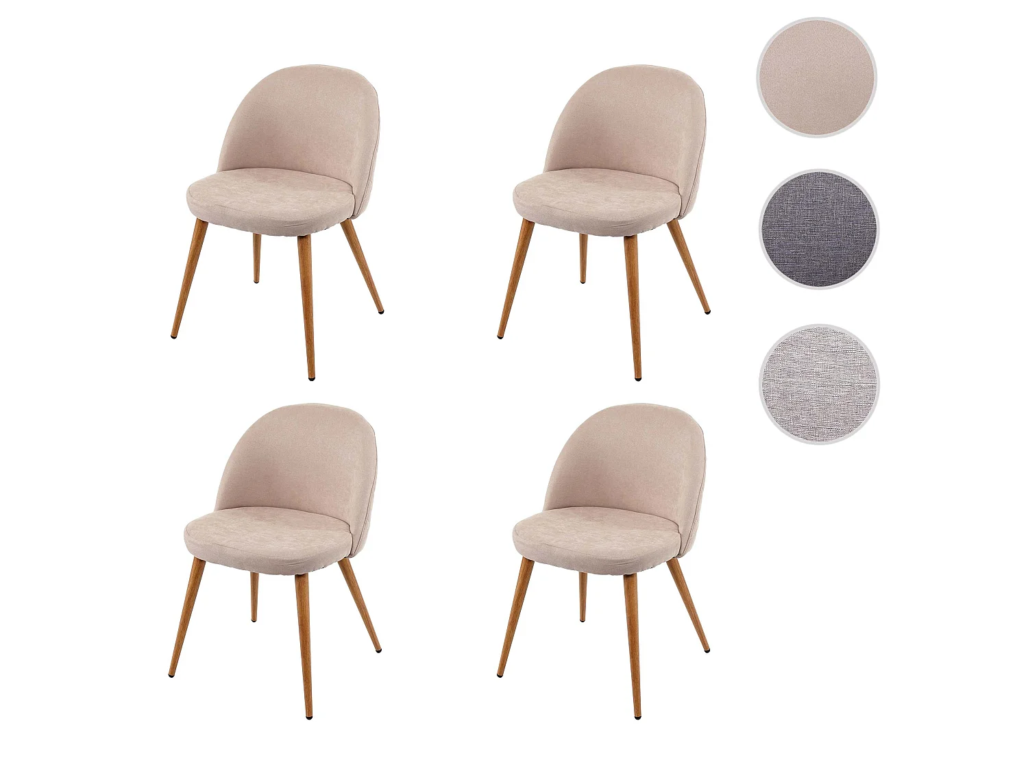 Cadeira de jantar MCW-D53 (conjunto de 4),  bege